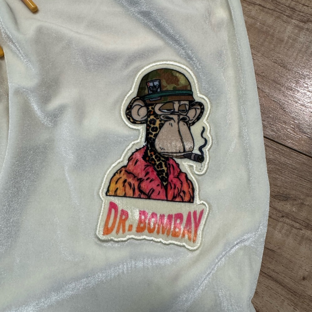 Death row records dr Bombay Women’s Jogger Pants with Leopard Trim velour - Picture 2 of 6